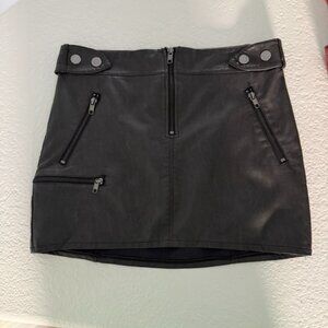 H&M Pleather Black Mini Skirt Size 10